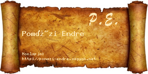 Pomázi Endre névjegykártya