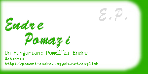endre pomazi business card